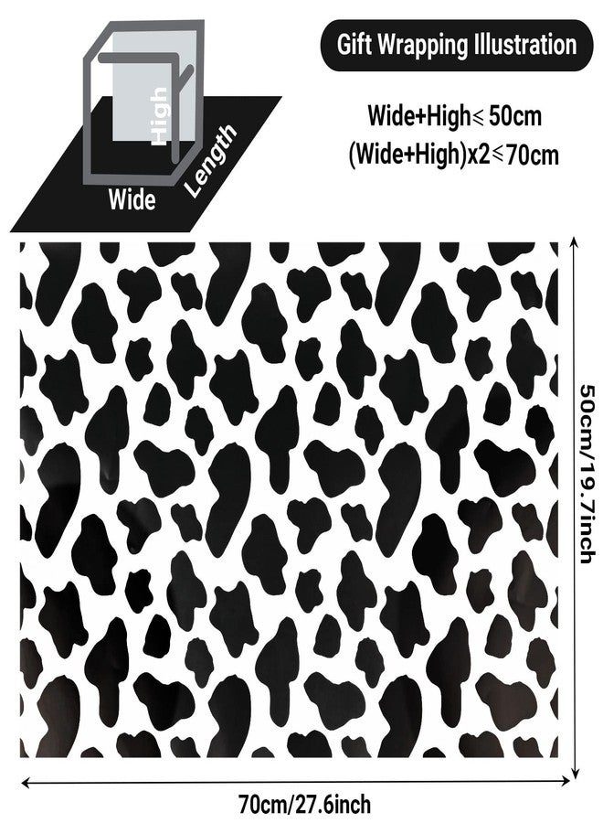 Bolsome 16 Sheets 28 * 20 Inches Cow Print Wrapping Paper Black and White Spots Cow Gift Wrap Paper for Birthday, Baby Shower, Holiday, Cow Theme Party DIY Crafts - Image 2